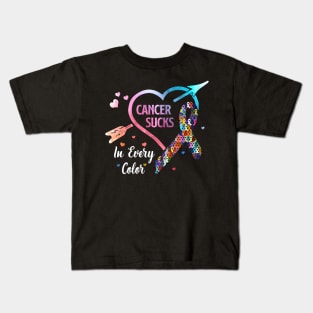 Cancer Sucks In Every Color Kids T-Shirt